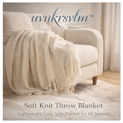 uvnkrsvlm™ Soft Knit Throw Blanket – Lightweight Cozy Sofa Blanket for All Seasons